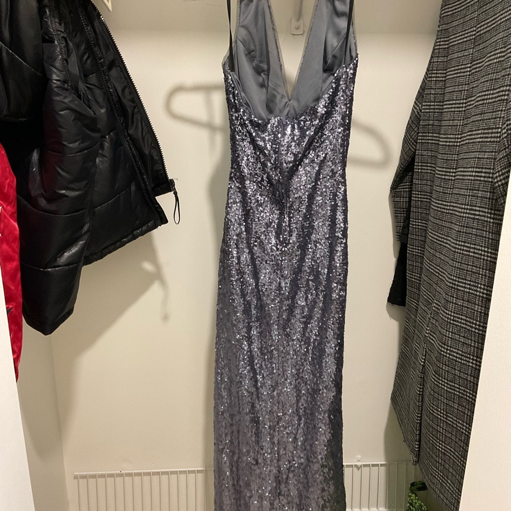 Elegant Silver Sequin Dress